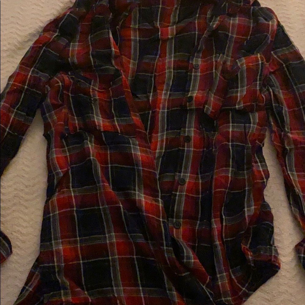 Plaid button down shirt